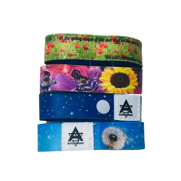 1" Sublimated Elastic Event Wristband w/ Customizable Woven