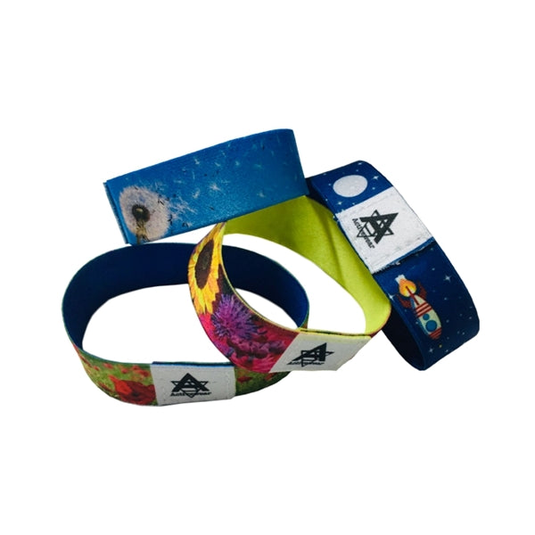 1" Sublimated Elastic Event Wristband w/ Customizable Woven