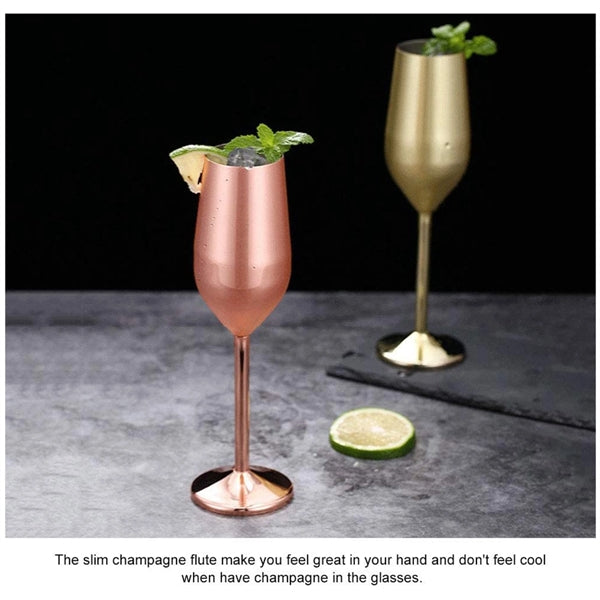 304 Stainless Steel Champagne Flute Rose Gold 200ML