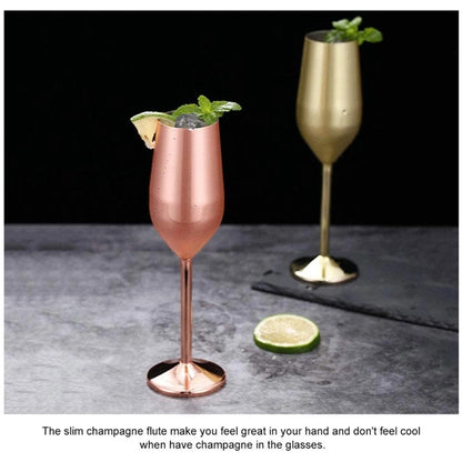 304 Stainless Steel Champagne Flute Rose Gold 200ML