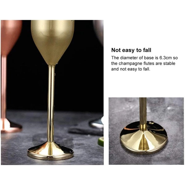 304 Stainless Steel Champagne Flute Rose Gold 200ML