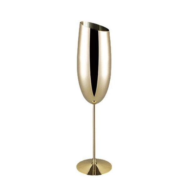 200Ml Elegant Gold Stainless Steel Champagne Flute Glass