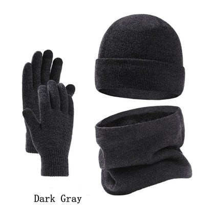 Warm Hat Scarf And Touchscreen Gloves Set