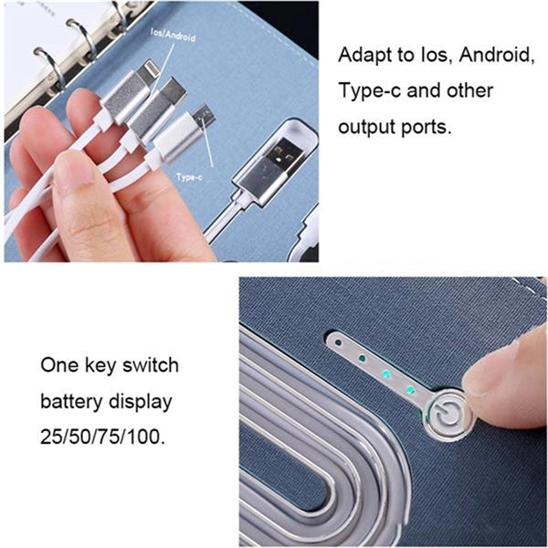 Wireless Charging Notebook With 16Gb U Disk 8000Mah