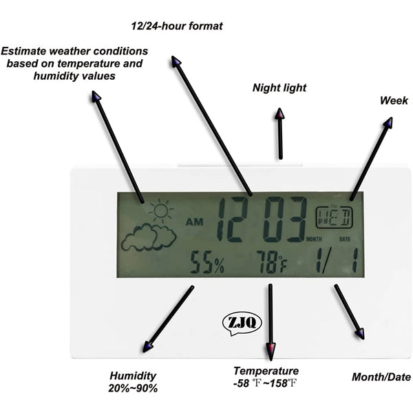 Digital Alarm Clock With LED Night Light