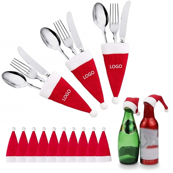 Mini Christmas Santa Hat Silverware Holder