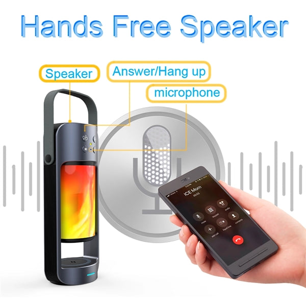 Bluetooth Speaker Flame Lamp With Wireless Charger