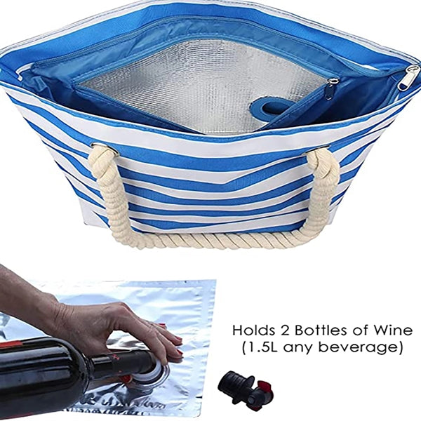 Beach Wine Purse With Hidden Insulated Compartment
