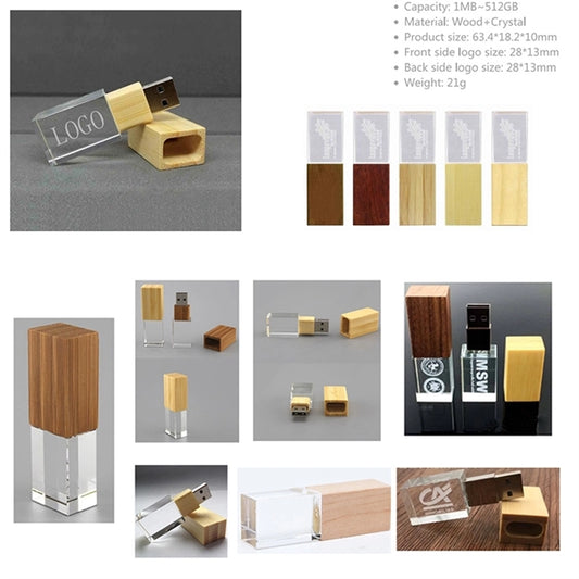 4GB Crystal Wood Swivel USB Flash Drive