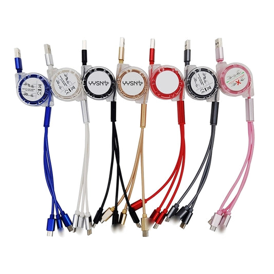 3 In 1 USB Retractable Charging Cable