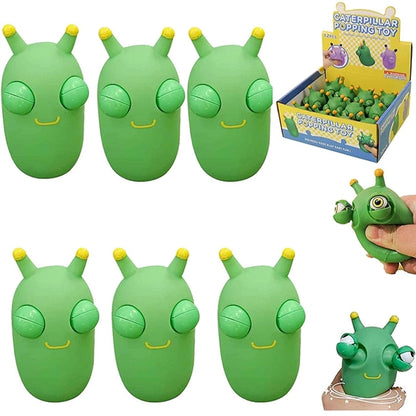 Eye Popping Green Caterpillar Squeeze Toy