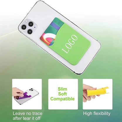 Cell Phone Wallet Silicone Stick On Card Holder