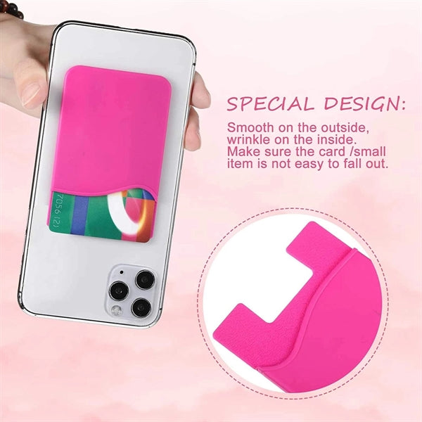 Cell Phone Wallet Silicone Stick On Card Holder