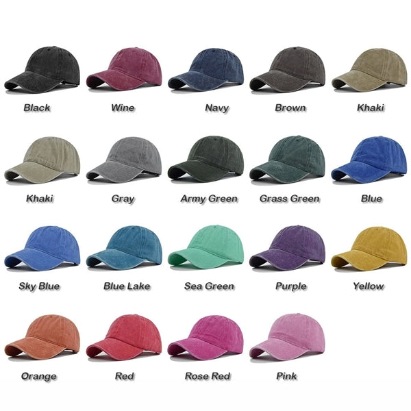 Washed Plain Baseball Cap Retro Adjustable Dad Hats