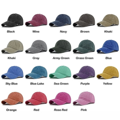 Washed Plain Baseball Cap Retro Adjustable Dad Hats