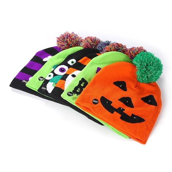 Led Halloween Knitted Beanie Hat