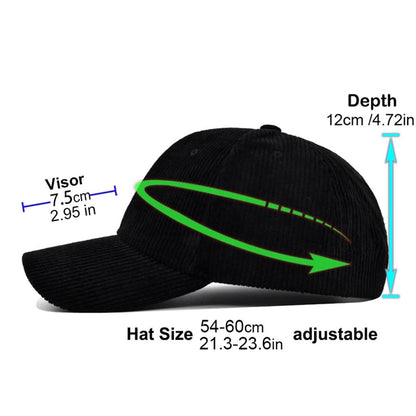 Solid Corduroy Cotton Vintage Unisex Baseball Cap