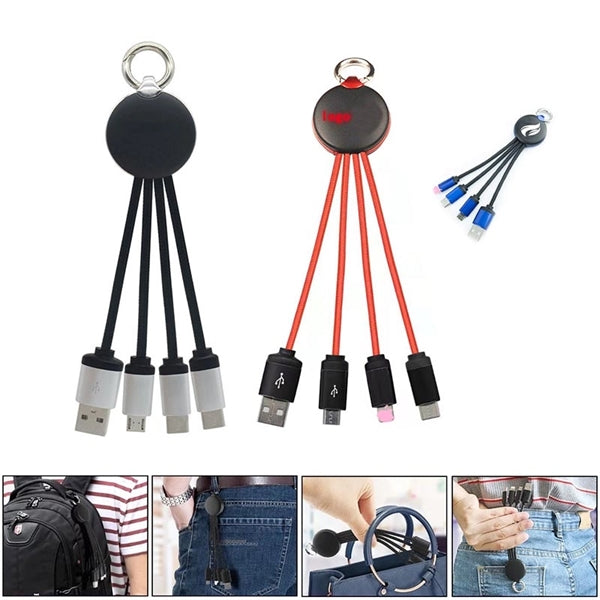 Keychain 3-in-1 Multi Charging Cable with LED Light