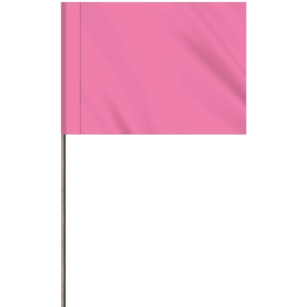 1-Color 2.5" Custom Marking Flag with  Wire Staff