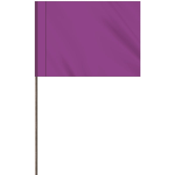 1-Color 2.5" Custom Marking Flag with  Wire Staff