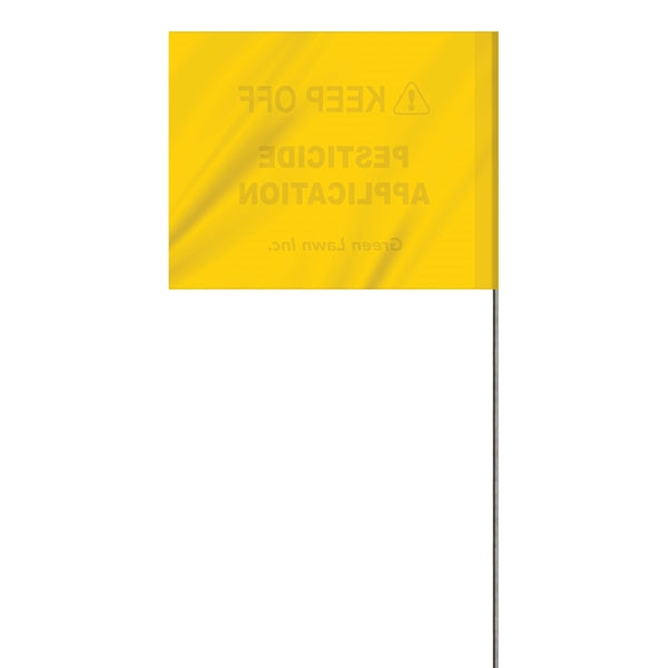 1-Color 4 x 5" Custom Marking Flag with 15" Wire Staff