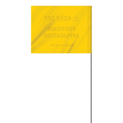 1-Color 4 x 5" Custom Marking Flag with 15" Wire Staff