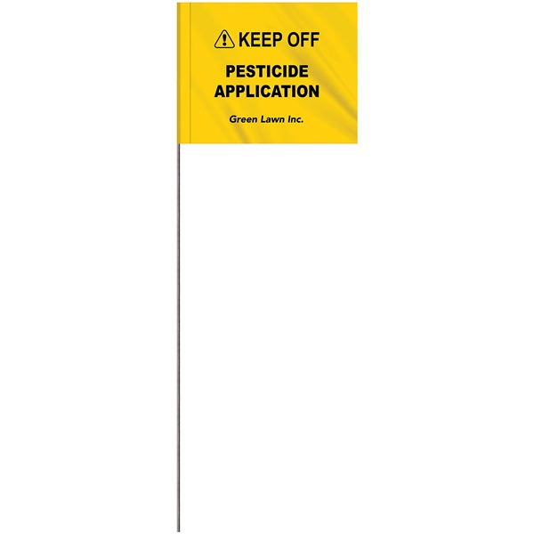 1-Color 4 x 5" Custom Marking Flag with 15" Wire Staff