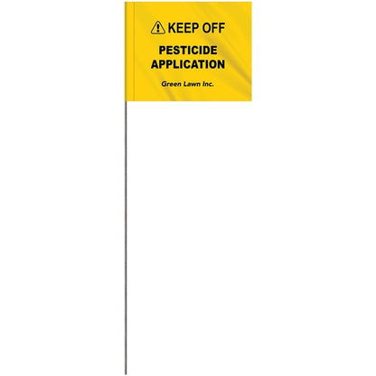 1-Color 4 x 5" Custom Marking Flag with 15" Wire Staff