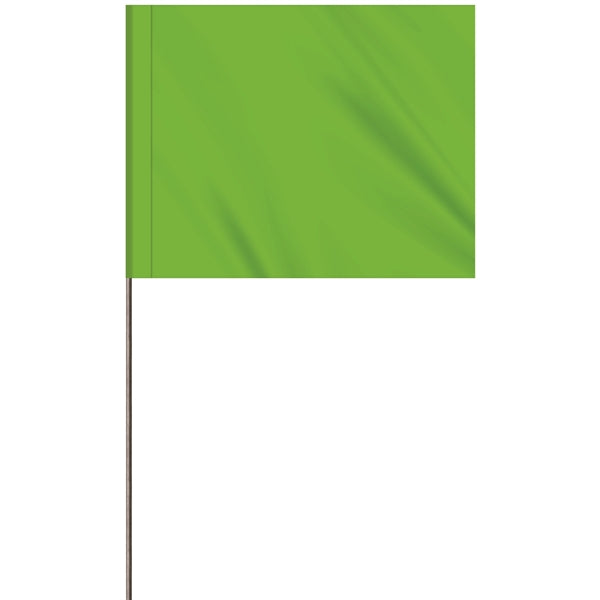 1-Color 4 x 5" Custom Marking Flag with 15" Wire Staff
