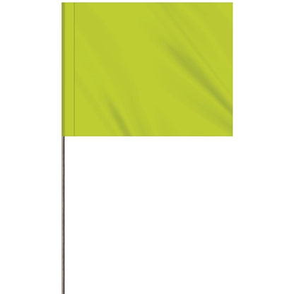 1-Color 4 x 5" Custom Marking Flag with 15" Wire Staff