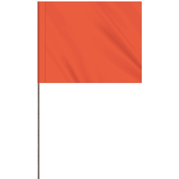 1-Color 4 x 5" Custom Marking Flag with 15" Wire Staff