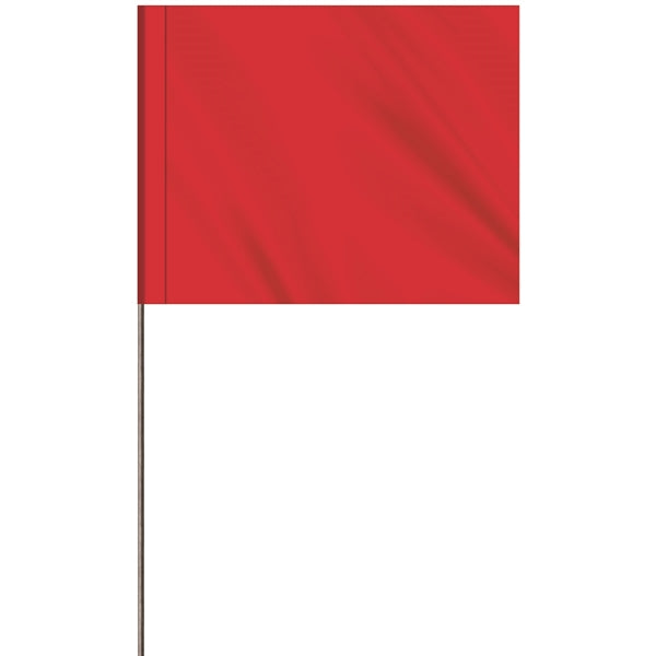 1-Color 4 x 5" Custom Marking Flag with 15" Wire Staff