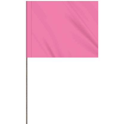 1-Color 4 x 5" Custom Marking Flag with 15" Wire Staff