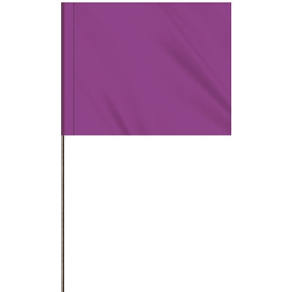1-Color 4 x 5" Custom Marking Flag with 15" Wire Staff