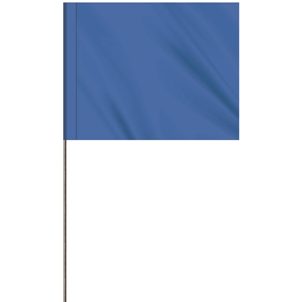 1-Color 4 x 5" Custom Marking Flag with 21" Wire Staff