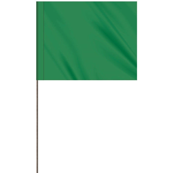1-Color 4 x 5" Custom Marking Flag with 21" Wire Staff