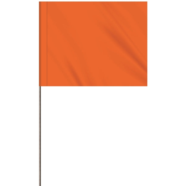 1-Color 4 x 5" Custom Marking Flag with 21" Wire Staff