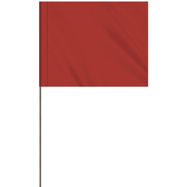 1-Color 4 x 5" Custom Marking Flag with 21" Wire Staff