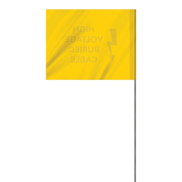 1-Color 4 x 5" Custom Marking Flag with 24" Wire Staff
