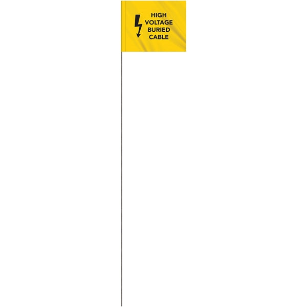 1-Color 4 x 5" Custom Marking Flag with 24" Wire Staff