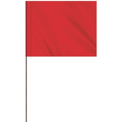 1-Color 4 x 5" Custom Marking Flag with 24" Wire Staff