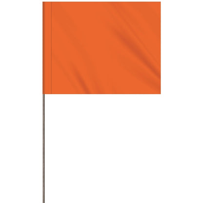 1-Color 4 x 5" Custom Marking Flag with 24" Wire Staff