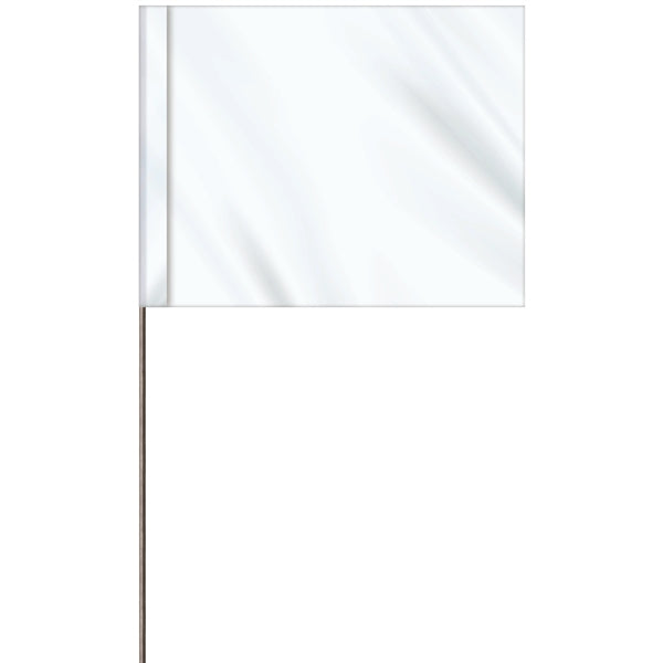 1-Color 4 x 5" Custom Marking Flag with 30" Wire Staff