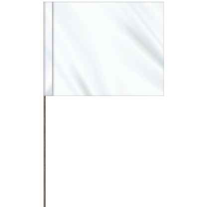 1-Color 4 x 5" Custom Marking Flag with 30" Wire Staff