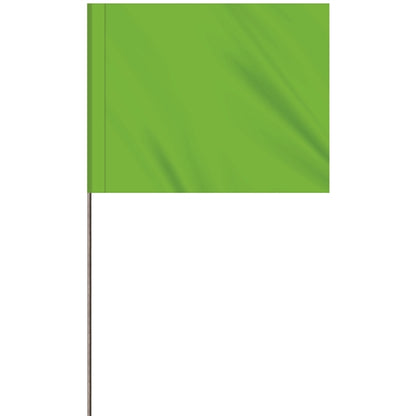 1-Color 4 x 5" Custom Marking Flag with 30" Wire Staff