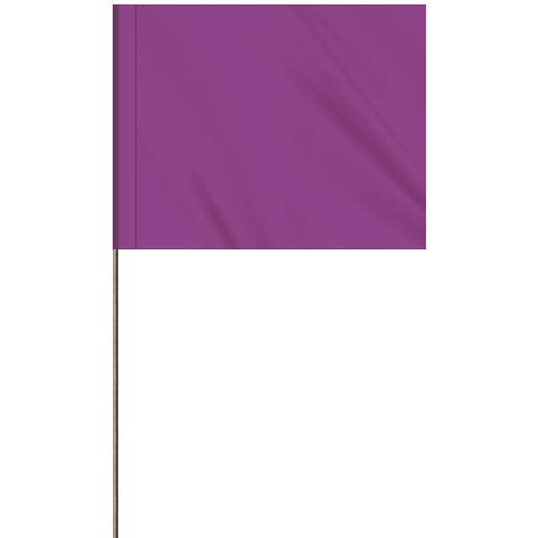 1-Color 4 x 5" Custom Marking Flag with 30" Wire Staff