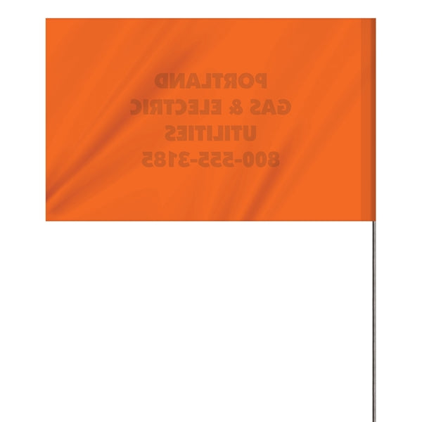 1-Color 5 x 8" Custom Marking Flag with 30" Wire Staff