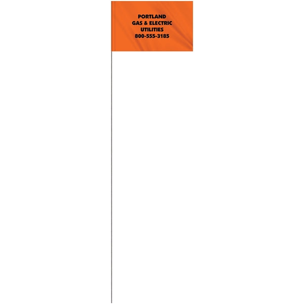 1-Color 5 x 8" Custom Marking Flag with 30" Wire Staff