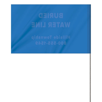 1-Color 5 x 8" Custom Marking Flag with 36" Wire Staff