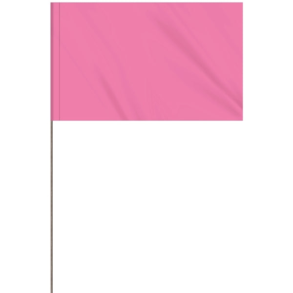 1-Color 5 x 8" Custom Marking Flag with 36" Wire Staff